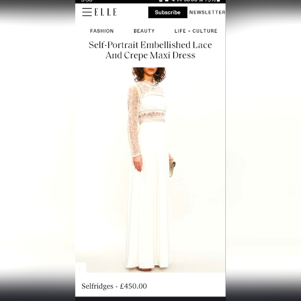 Elegant Self-portrait ivory Gown